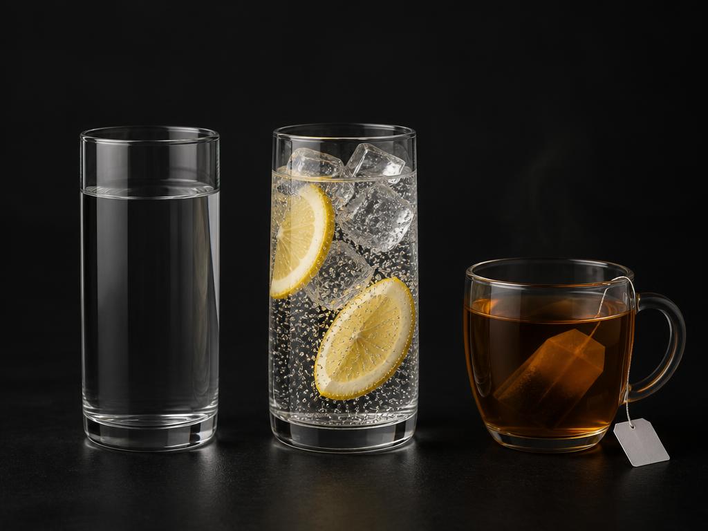 Pure water + sparkling + tea or coffee